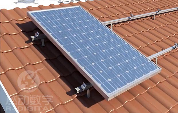 太陽能板安裝施工三維動畫演示 