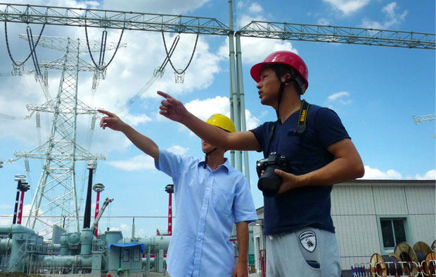 國家重點輸變電電站工程現場的素材采集
