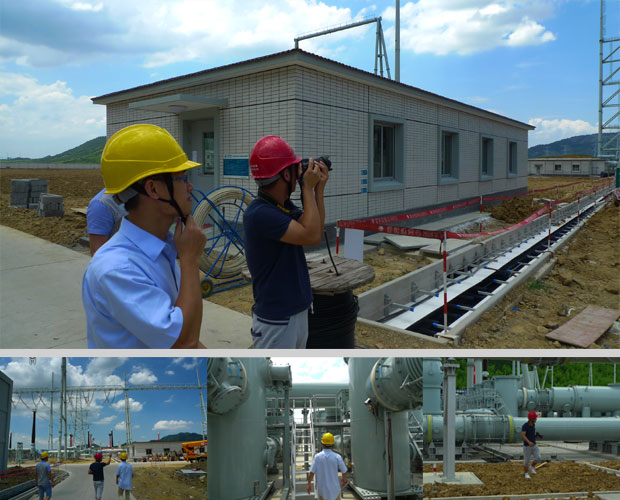 國家重點輸變電電站工程現場的素材采集